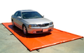 water containment mat under vehicle