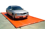 water containment mat under vehicle